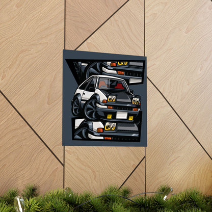 Classic Car Matte Square Poster - Retro Automotive Art Print - CreativeRino