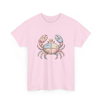 Patchwork Crab T-Shirt — Cute Coastal Animal Tee for Beach Lovers Printify