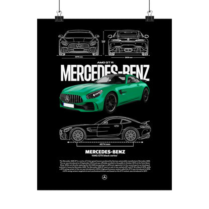 Mercedes-Benz AMG GT R Matte Vertical Poster - Automotive Art for Car Enthusiasts - CreativeRino