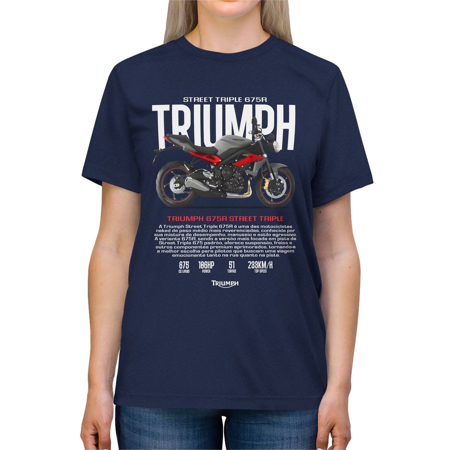 Triumph Daytona 675R Unisex Triblend T-shirt - CreativeRino