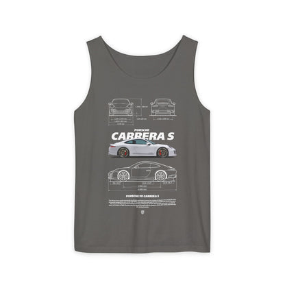 Porsche 911 Carrera S Graphic Tank Top for Car Enthusiasts - CreativeRino