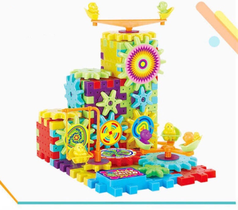 Electric Gears 3D Model Building Kits Plastic Brick Blocks Educational Toys for Kids CreativeRino