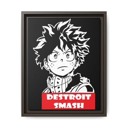 Anime-Inspired Framed Matte Canvas Art | 'DESTROIT SMASH' Deku Print - CreativeRino