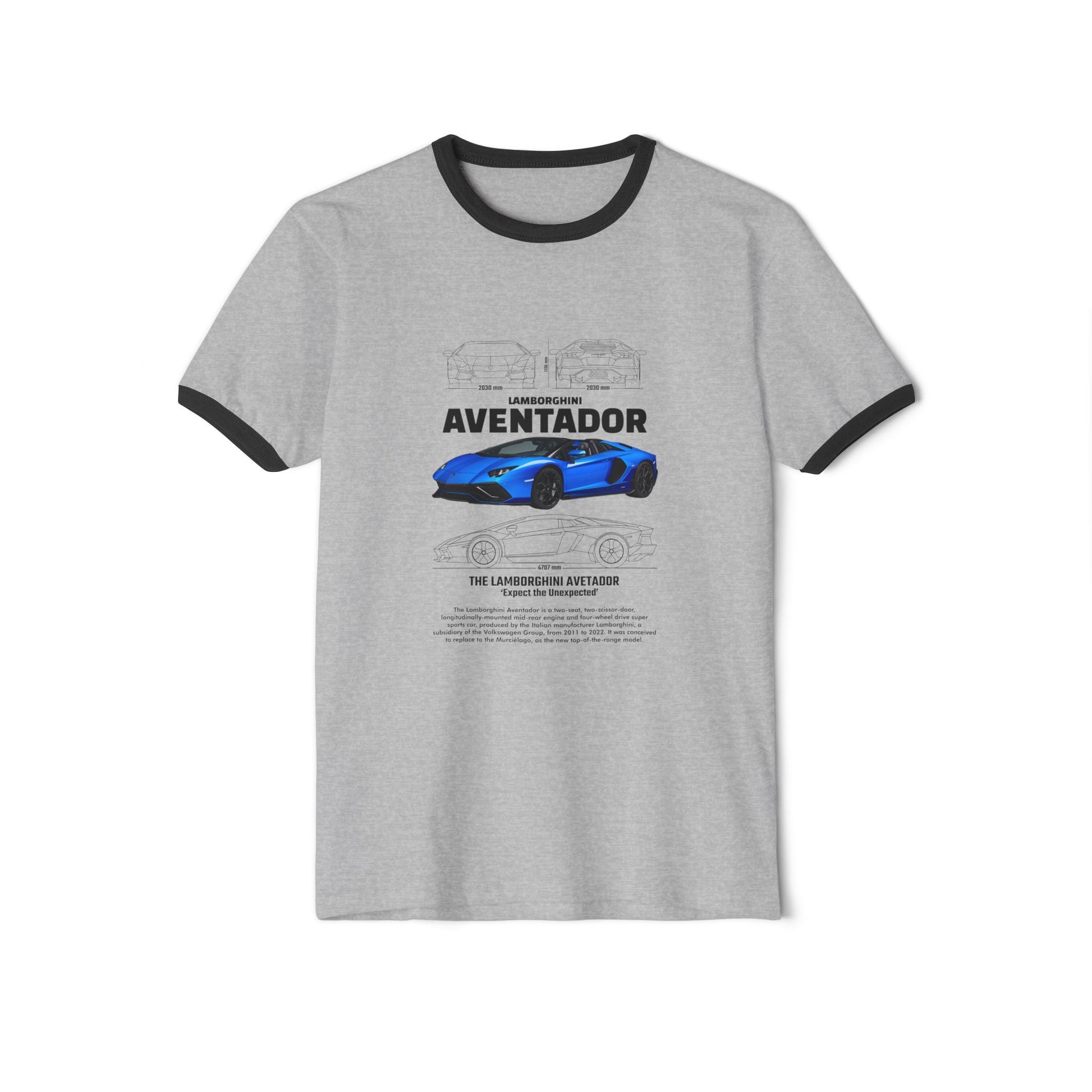 Lamborghini Aventador Unisex Ringer T-Shirt - Car Enthusiast Apparel - CreativeRino