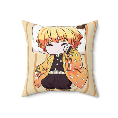 Cute Anime Demon Slayer Character Faux Suede Square Pillow | Cozy Decor for Fans - CreativeRino