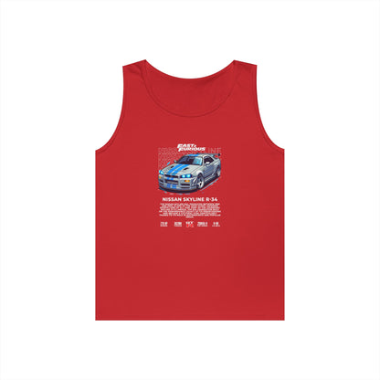 Fast & Furious Nissan Skyline R34 Unisex Heavy Cotton Tank Top - CreativeRino