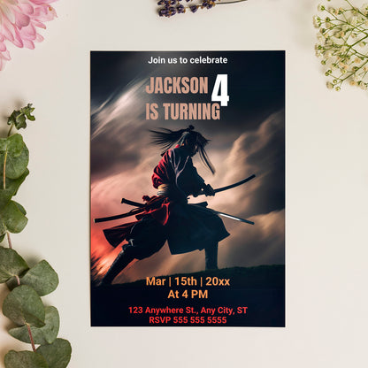 Rurouni Kenshin Birthday Invitation Template - CreativeRino