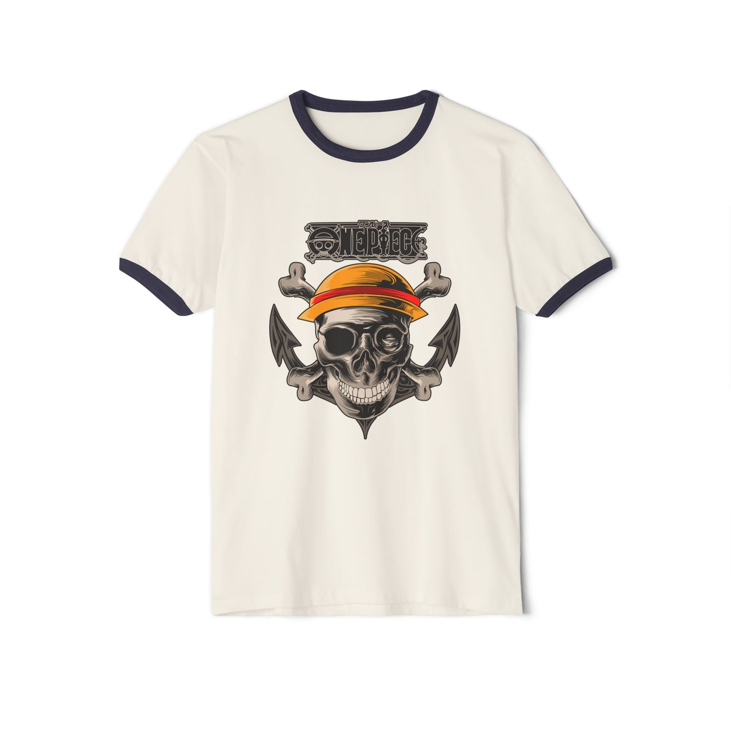 One Piece Unisex Cotton Ringer T-shirt - Anime Graphic Tee - CreativeRino
