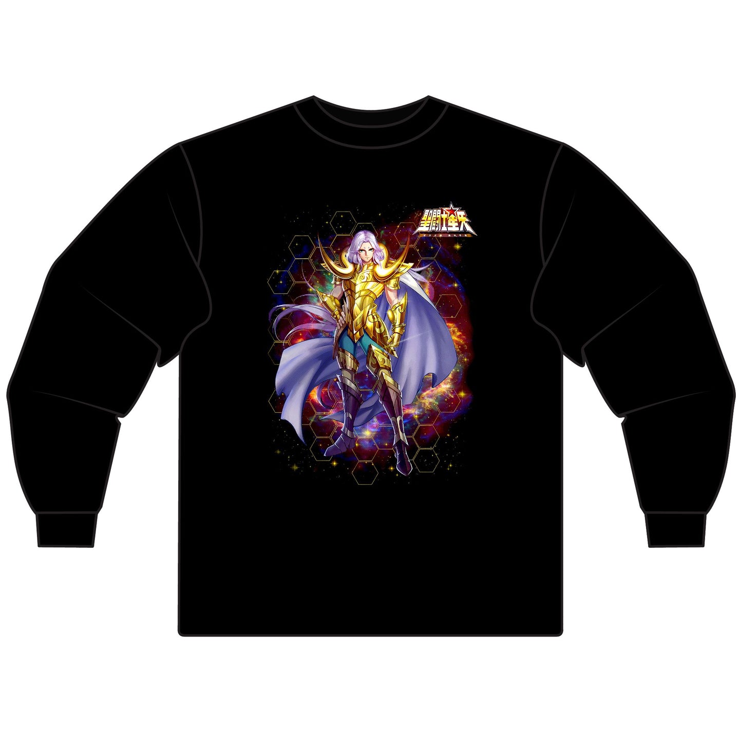 Aries Mu Unisex Long Sleeve T-Shirt - Cosmic Warrior Graphic Tee - CreativeRino
