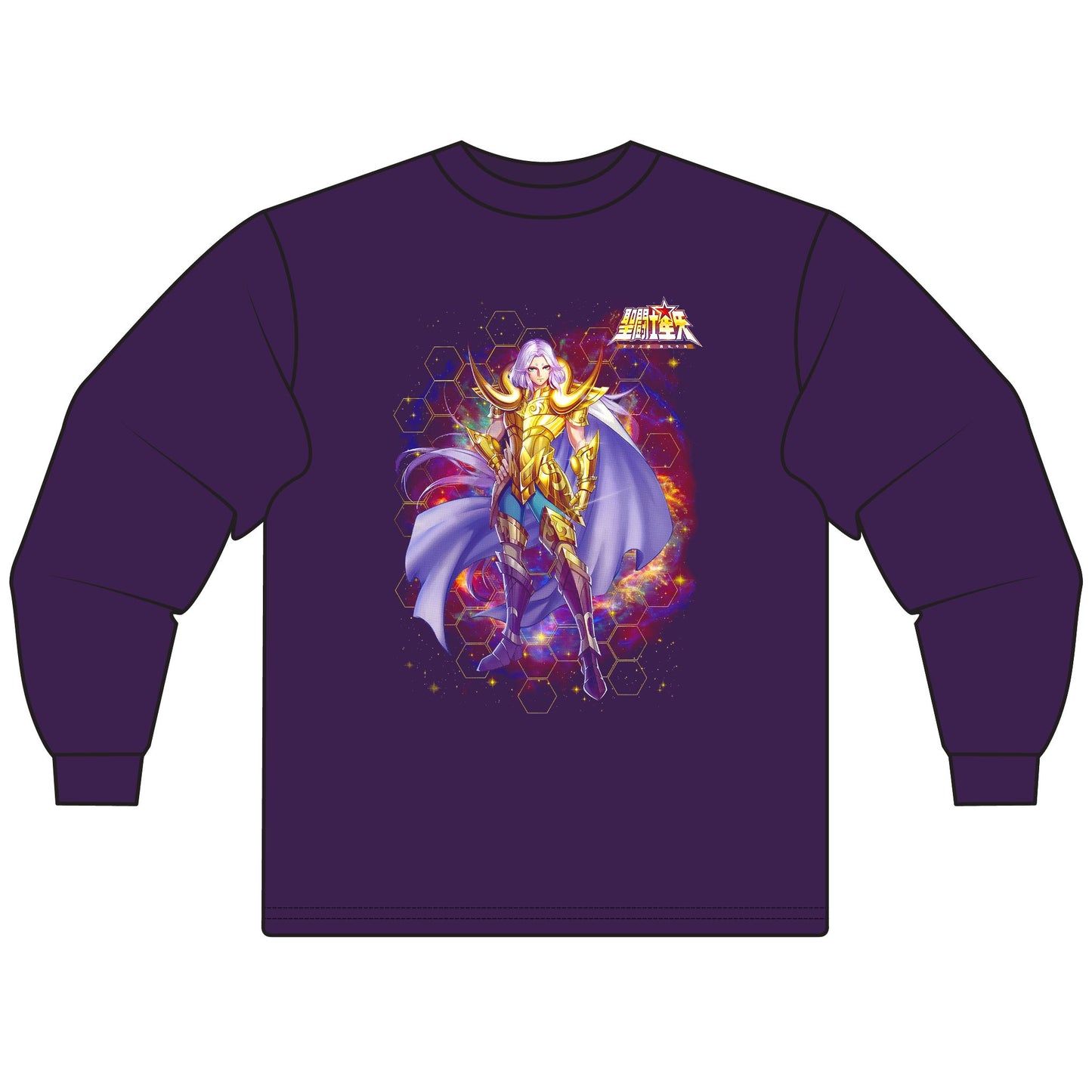 Aries Mu Unisex Long Sleeve T-Shirt - Cosmic Warrior Graphic Tee - CreativeRino
