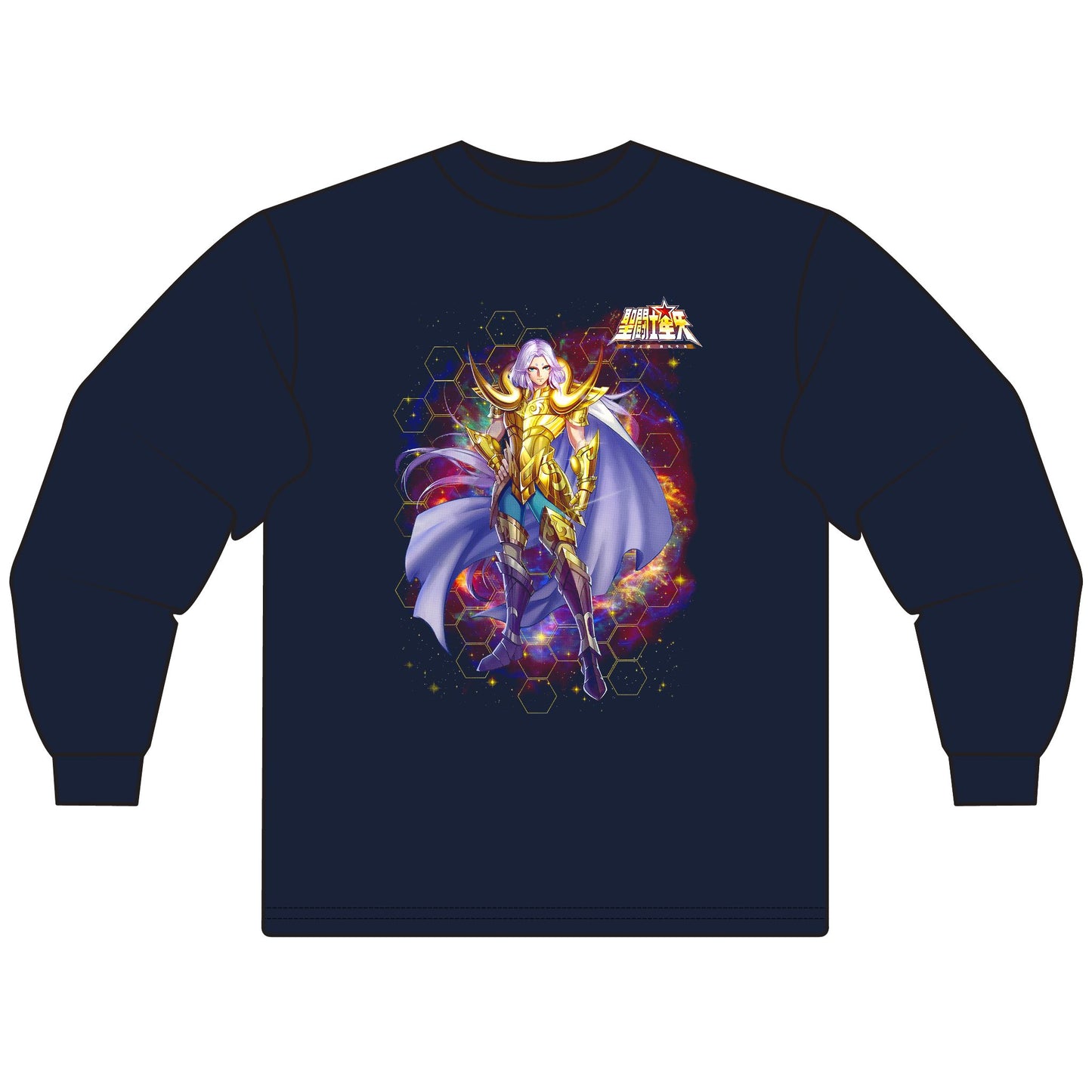 Aries Mu Unisex Long Sleeve T-Shirt - Cosmic Warrior Graphic Tee - CreativeRino