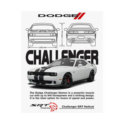 Dodge Challenger Matte Vertical Posters - Perfect for Car Enthusiasts and Gift Giving - CreativeRino