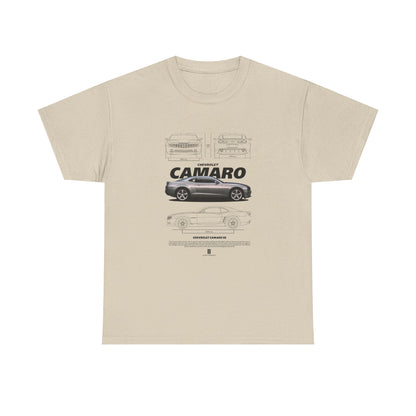 Chevrolet Camaro Unisex Heavy Cotton Tee - Vintage Car Design T-Shirt - CreativeRino