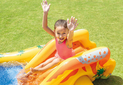 Inflatable Dinosaur & Volcano Paddling Pool Play Center for Kids CreativeRino