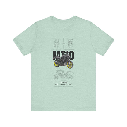 Yamaha MT 10 Motorcycle Tee - Unisex Jersey Short Sleeve T-shirt for Riders - CreativeRino