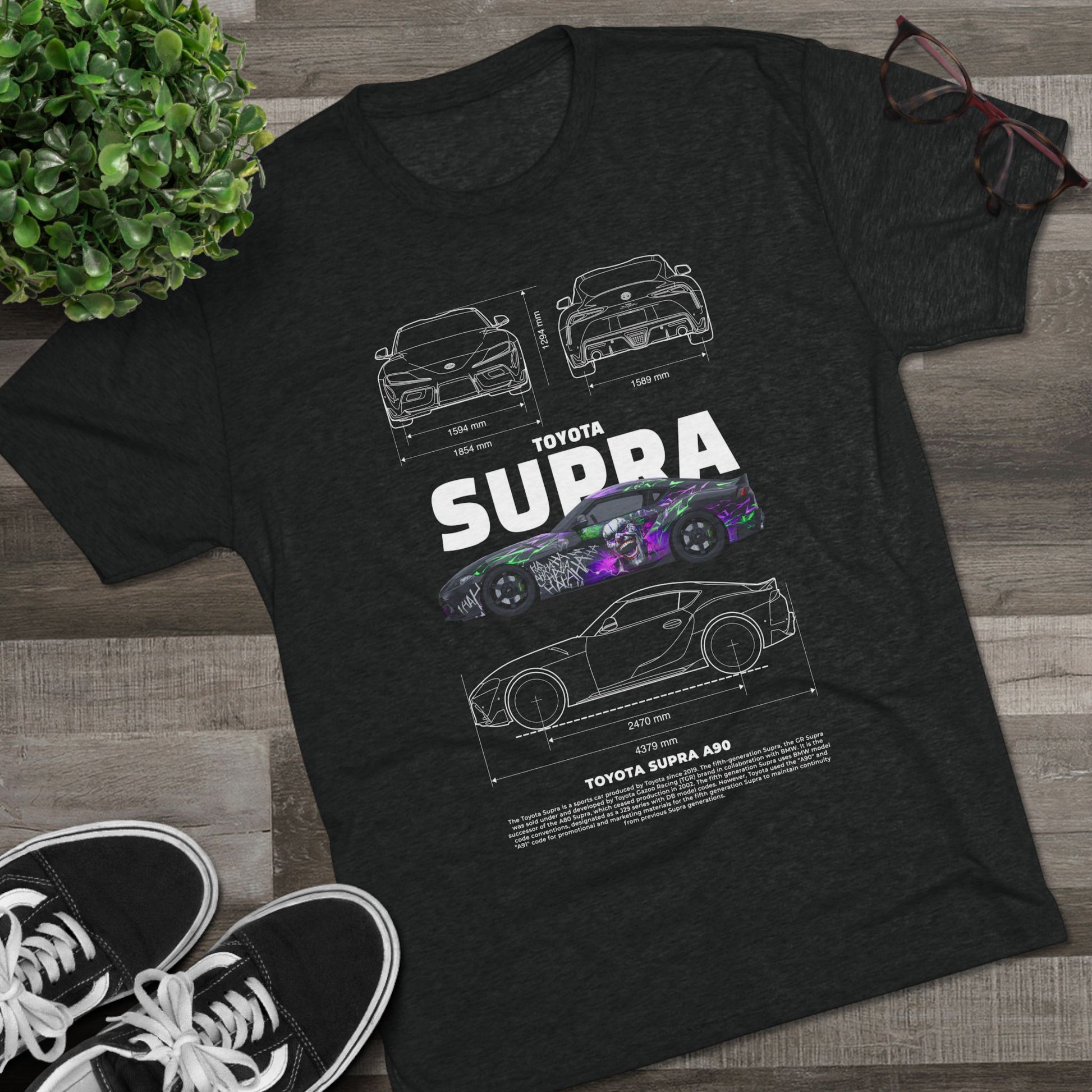 Toyota Supra A90 Tri-Blend Crew Tee - Car Lovers' Apparel - CreativeRino