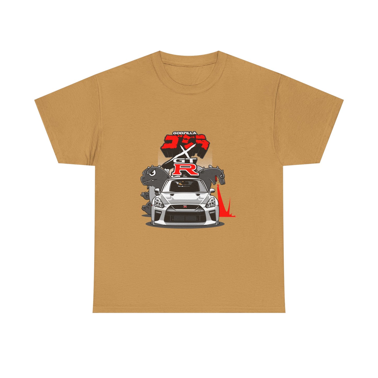 Nissan GT-R Godzilla Unisex Heavy Cotton Tee - Racing T-shirt Design for Car Enthusiasts - CreativeRino