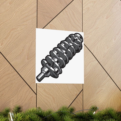 Crankshaft Matte Square Poster - Unique Automotive Art for Car Enthusiasts - CreativeRino