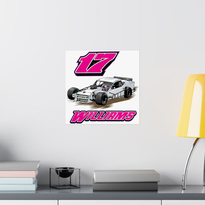 Racing Car Wall Art Poster - Personalized Matte Home Decor - CreativeRino
