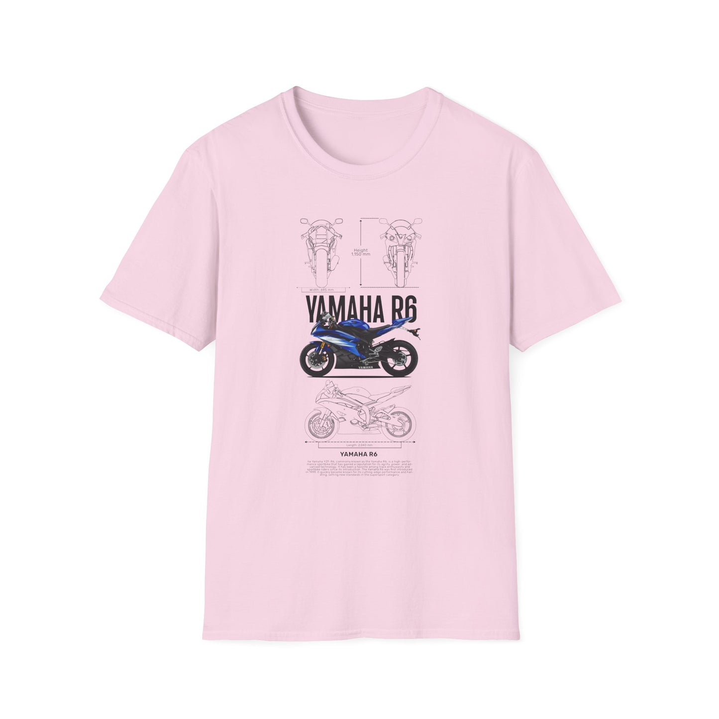 Yamaha R6 Motorcycle Softstyle T-Shirt for Riders - CreativeRino