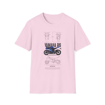 Yamaha R6 Motorcycle Softstyle T-Shirt for Riders - CreativeRino