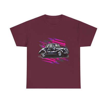 Retro Car Unisex Heavy Cotton Tee - Stylish Graphic T-shirt for Auto Enthusiasts - CreativeRino
