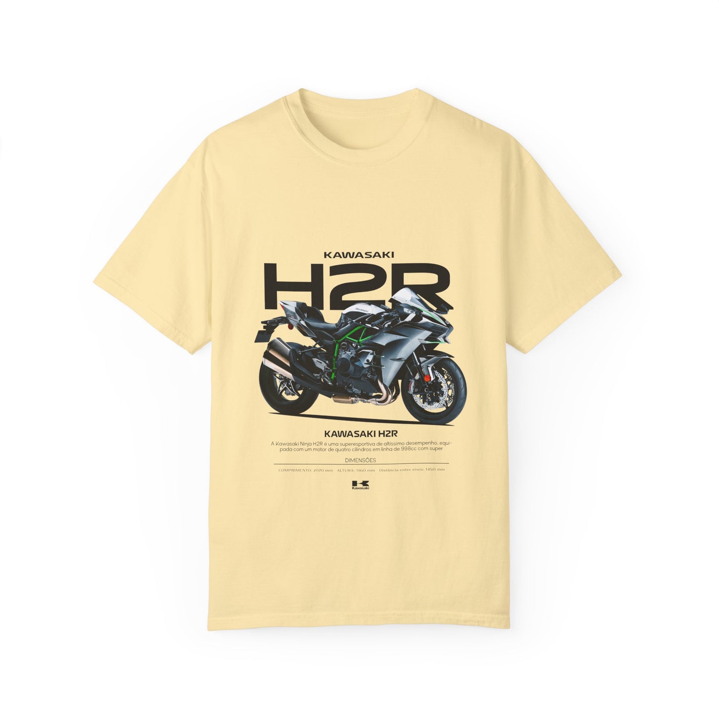 Kawasaki Ninja H2 R Motorcycle Unisex T-Shirt - Garment-Dyed, Casual Style - CreativeRino