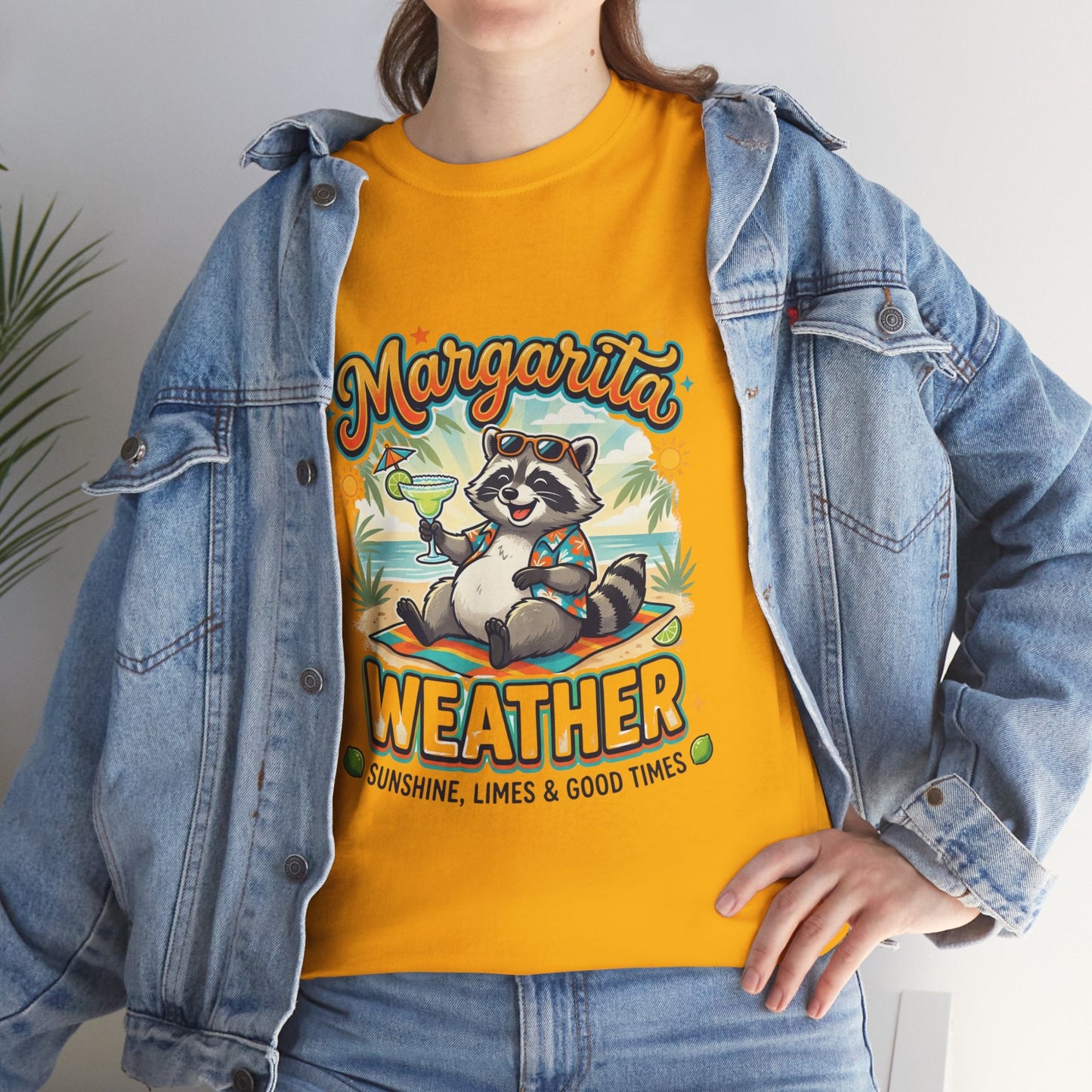 Margarita Weather T-Shirt — Cute Raccoon Cocktail Tee for Summer & Parties Printify