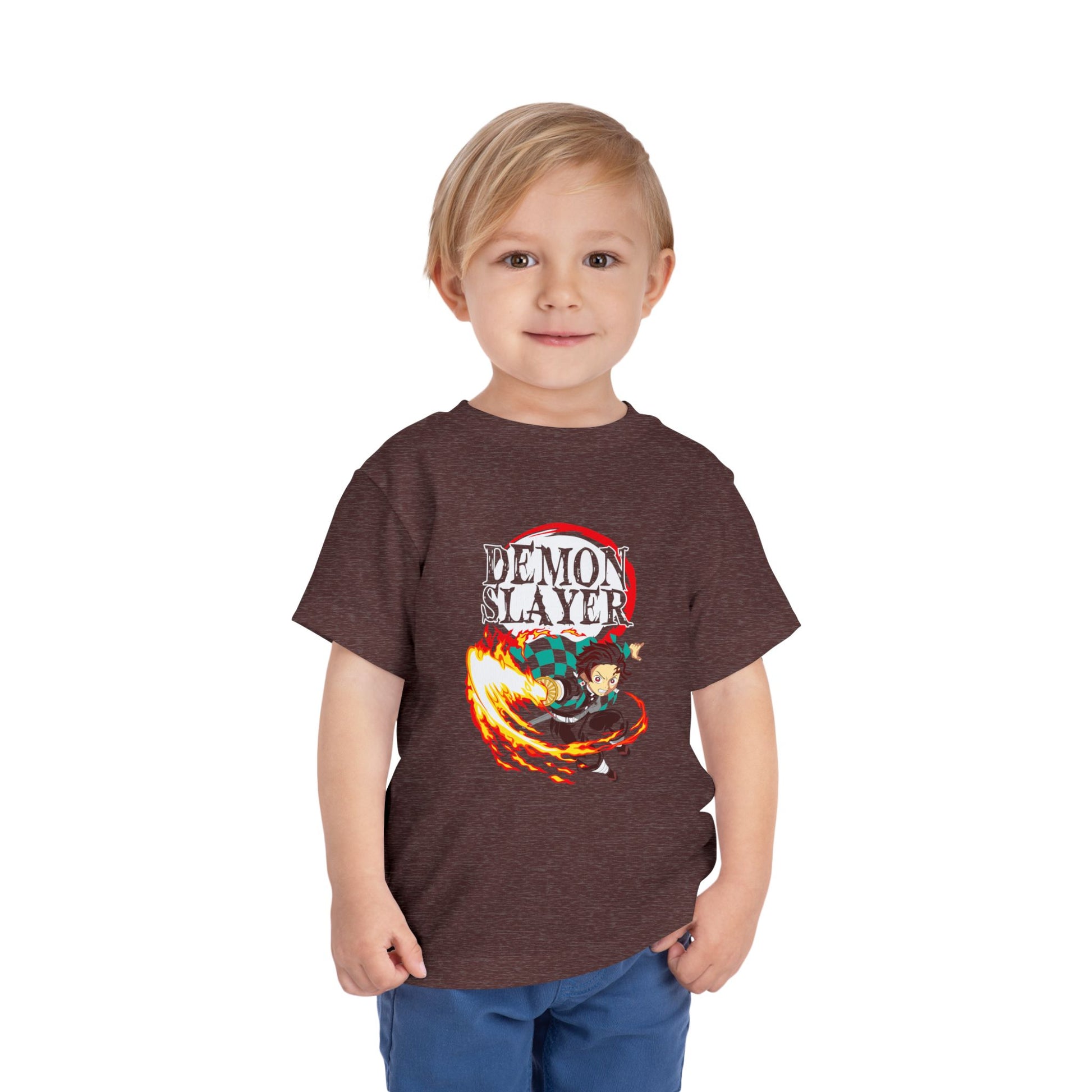 Demon Slayer Toddler Short Sleeve Tee - Cute Anime T-shirt for Kids - CreativeRino
