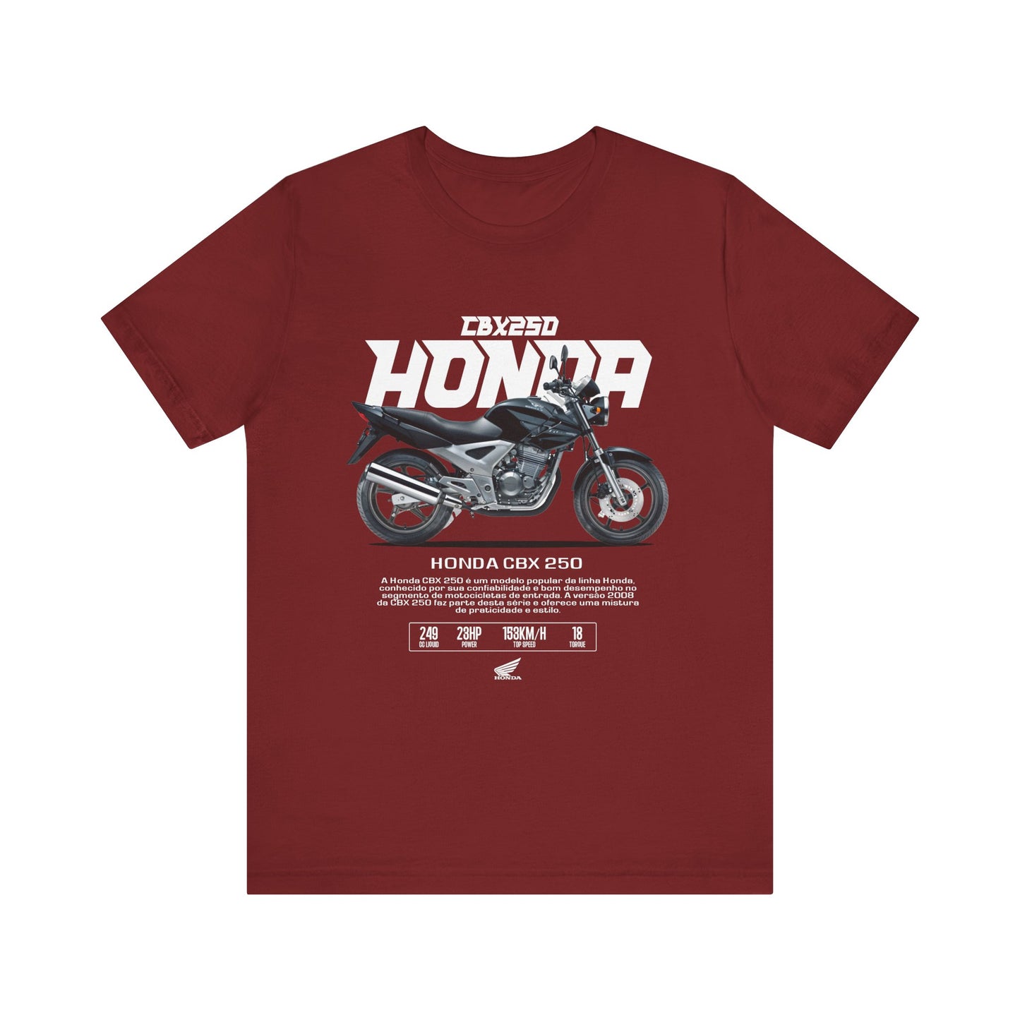 Honda CBX 250 Motorcycle Unisex Tee - Retro Style Short Sleeve T-shirt - CreativeRino