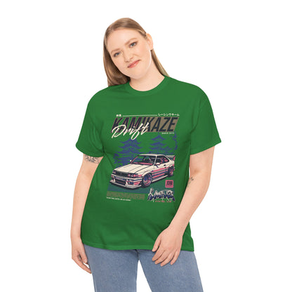 Retro Drift Car Tee - Unisex Heavy Cotton T-Shirt - CreativeRino