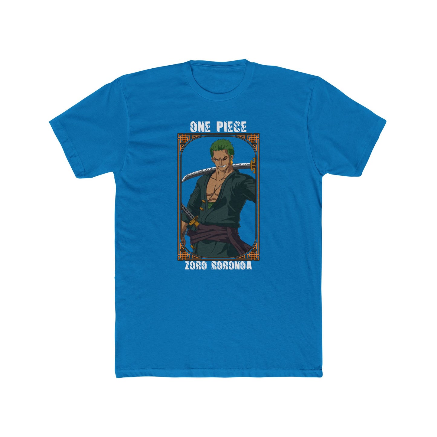 One Piece Zoro Roronoa Unisex Cotton Crew Tee - Stylish Anime T-shirt for Fans - CreativeRino