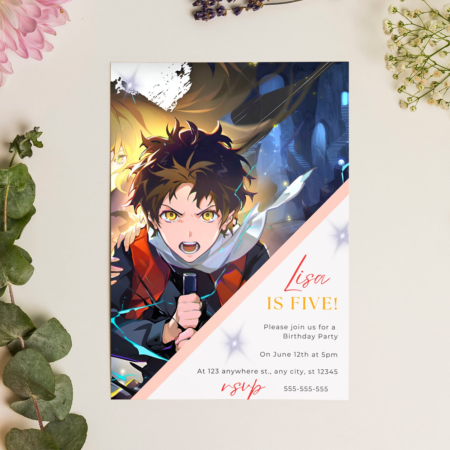 Tower Of God Birthday Invitation Template - CreativeRino