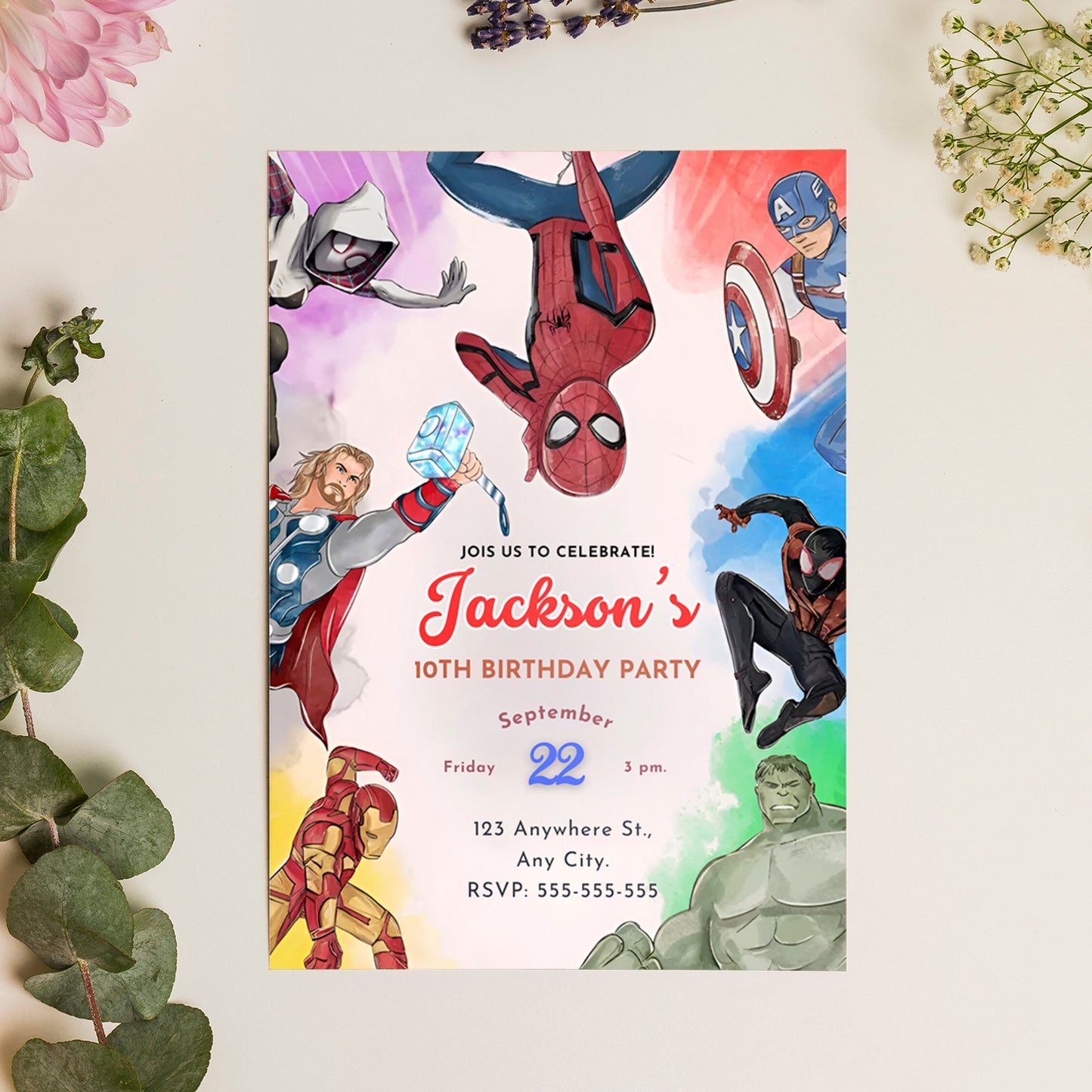 Avengers Secret Wars Birthday Invitation Template - CreativeRino
