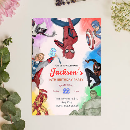Avengers Secret Wars Birthday Invitation Template - CreativeRino