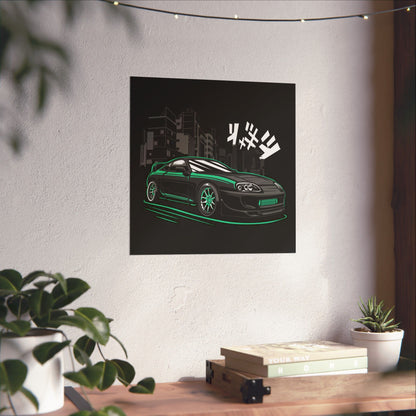 Stylish Matte Square Poster - Racing Car Design for Car Enthusiasts - CreativeRino