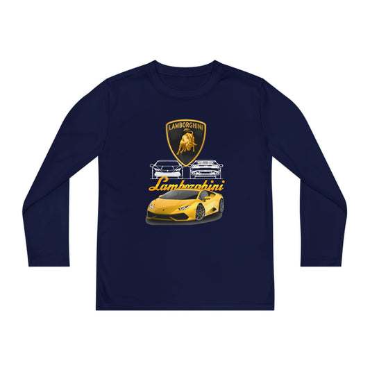 Lamborghini Youth Long Sleeve Tee - Cool Car Shirt for Young Automotive Enthusiasts - CreativeRino