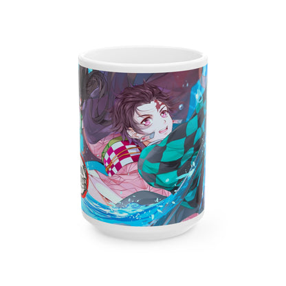 Anime-Themed Ceramic Mug - Demon Slayer Design - CreativeRino