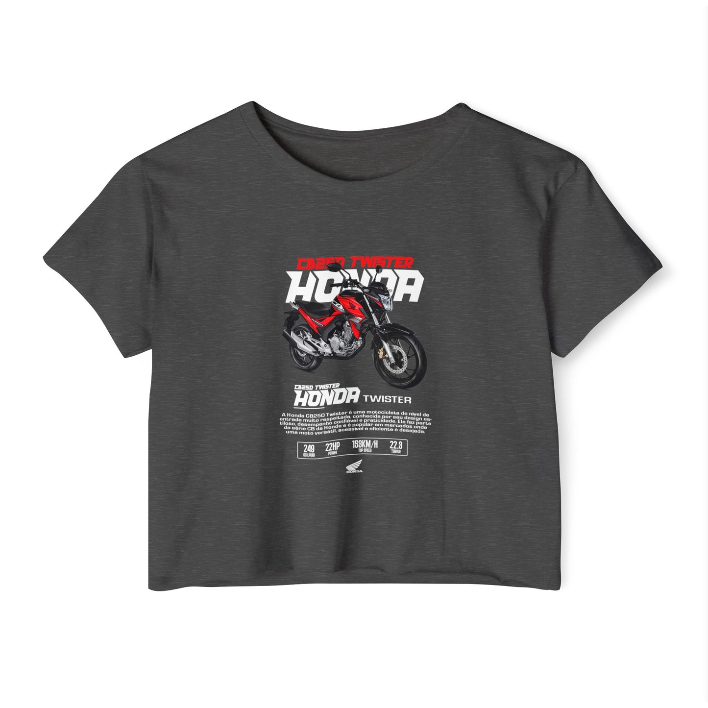 Honda CB Twister 250 Women's Crop Top - Trendy Motorcycle Design - CreativeRino