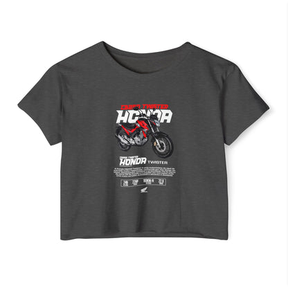 Honda CB Twister 250 Women's Crop Top - Trendy Motorcycle Design - CreativeRino