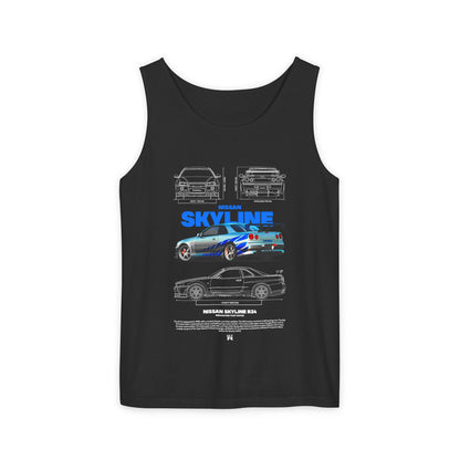 Nissan Skyline Graphic Tank Top - Fast 2 Furious Car Enthusiast Apparel - CreativeRino