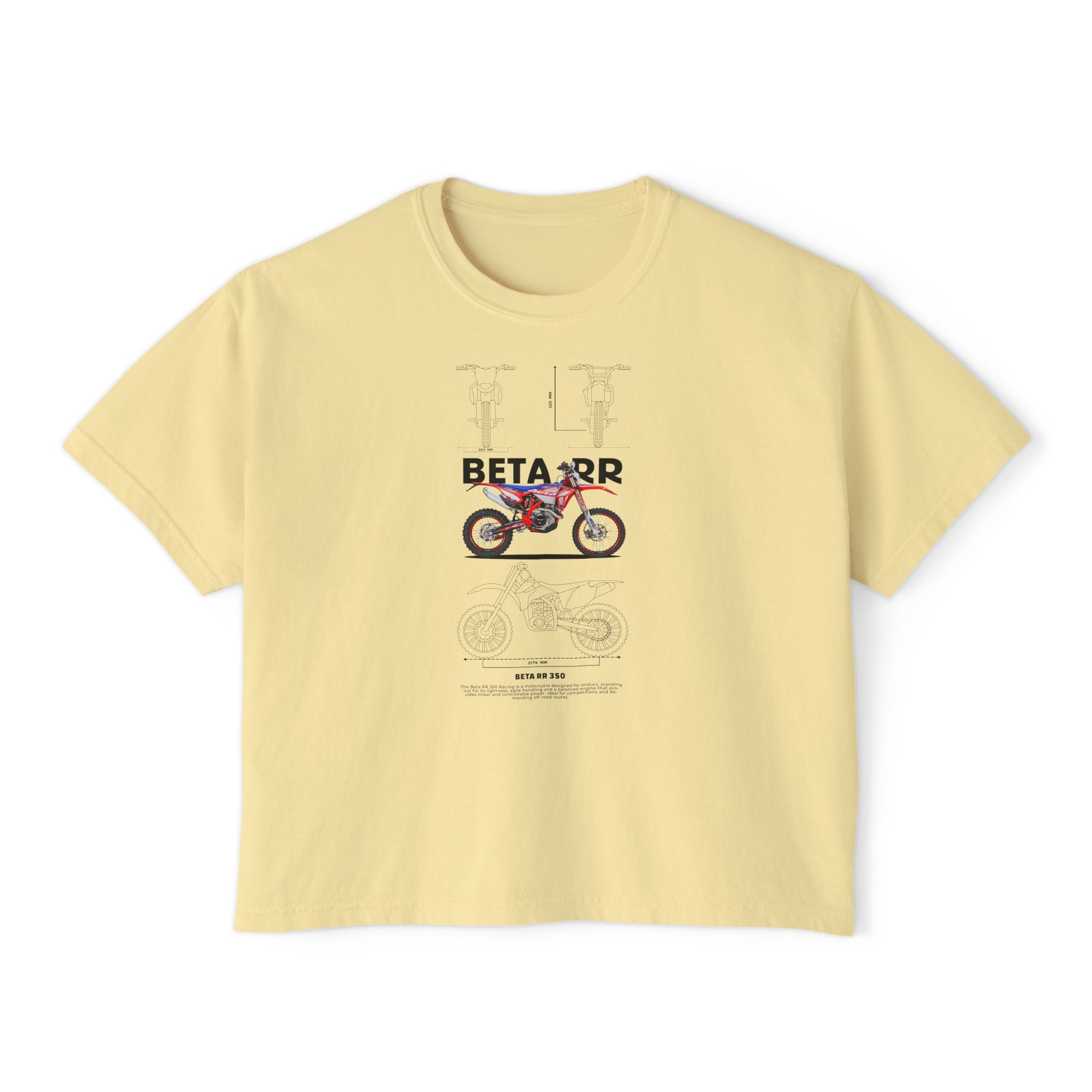 Beta RR 350 Motorcycle Women's Boxy Tee - Perfect T-shirt for Biker Enthusiasts - CreativeRino