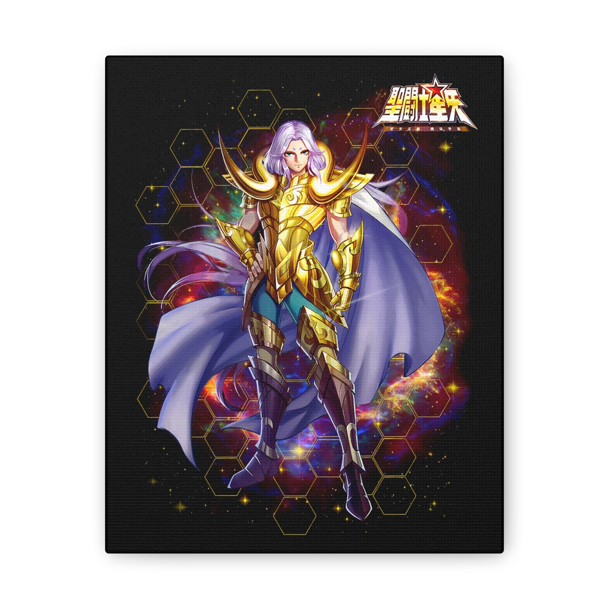 Aries Mu Cosmic Hero Canvas Art - Vibrant Superhero Wall Decor - CreativeRino