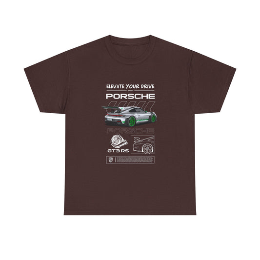 Porsche 911 Elevate Your Drive Unisex Heavy Cotton Tee - CreativeRino