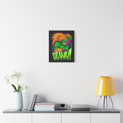 Fierce Blanka Canvas Art - Vibrant Street Fighter Wall Decor - CreativeRino