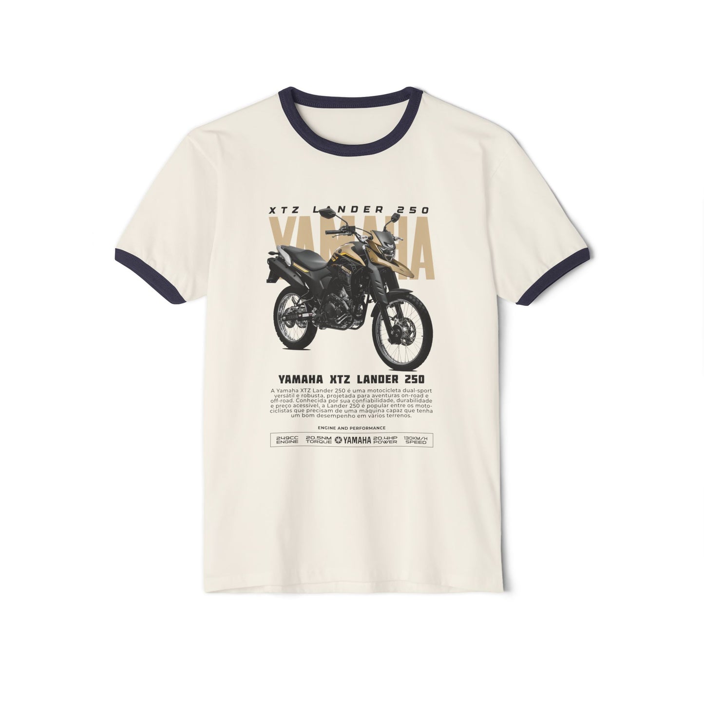 Yamaha XTZ Lander 250 Unisex Cotton Ringer T-Shirt - Vintage Motorcycle Graphic Tee - CreativeRino