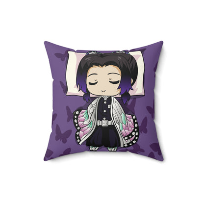 Demon Slayer Chibi Butterfly Dreamer Pillow - Cozy Faux Suede Cushion for Anime Lovers - CreativeRino