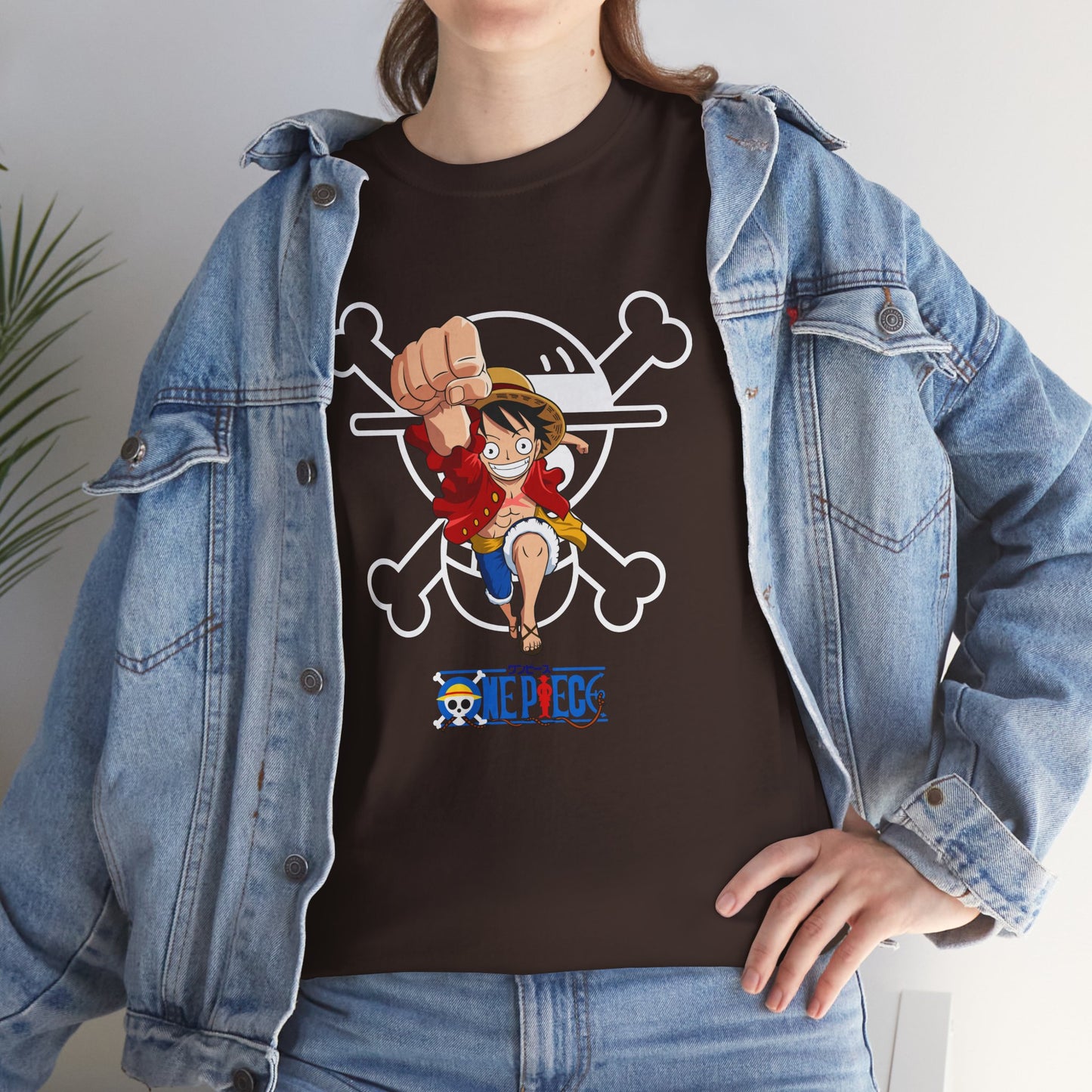 Anime Unisex Heavy Cotton Tee - One Piece T-shirt Pirate Theme - CreativeRino