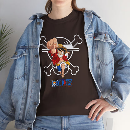 Anime Unisex Heavy Cotton Tee - One Piece T-shirt Pirate Theme - CreativeRino