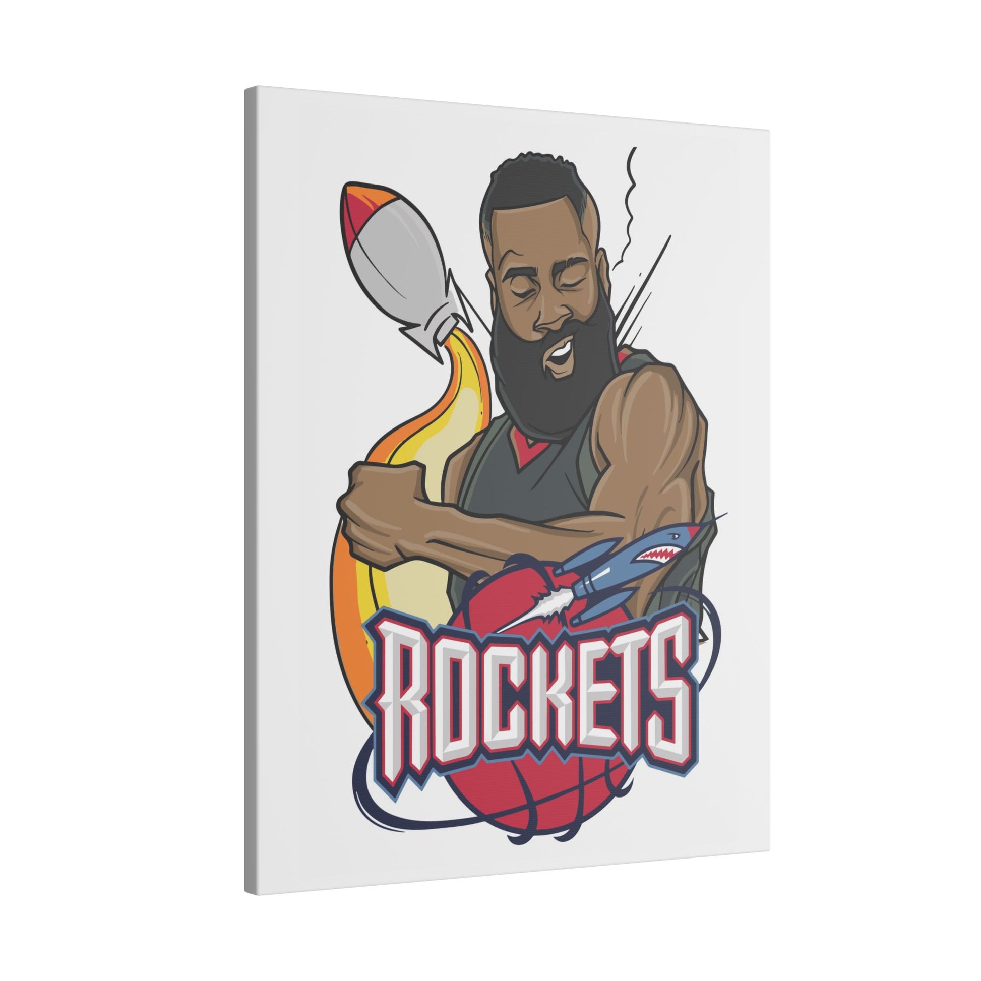 James Harden Canvas Wall Art, Rockets Fan Decor, Sports Art Print, Home Office Decoration, Unique Gift for Basketball Lovers - CreativeRino